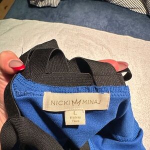 Nicki Minaj Blue and Black Mini Dress